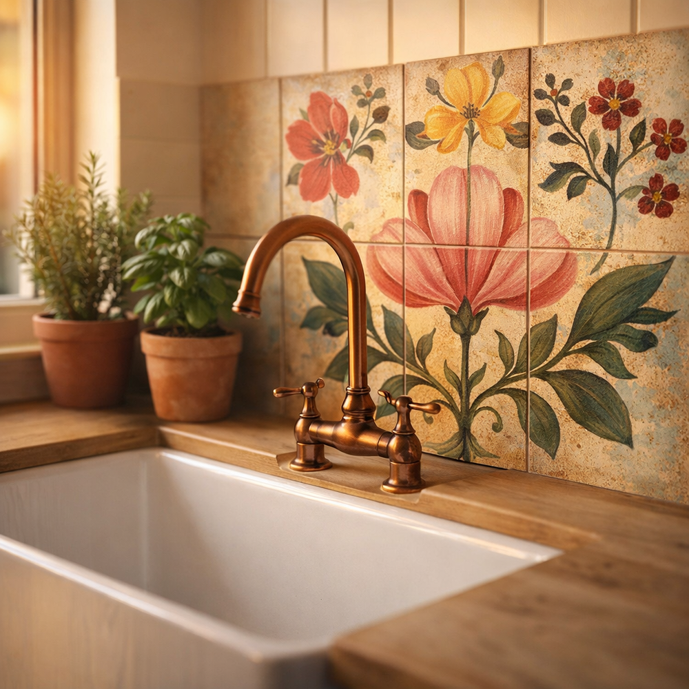 Botanical Peel and Stick Vinyl Tiles
