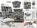 Modern Black & Gold Marble Mosaic Peel And Stick Vinyl Tiles (24 Tiles/Set)