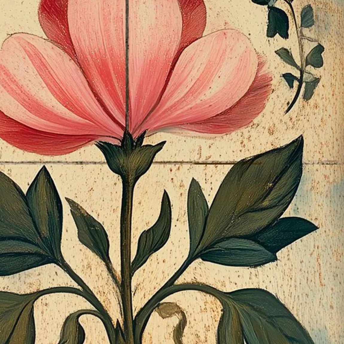 Pink And Green Floral Peel And Stick Vinyl Tiles (24 Tiles/Set)