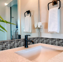 Black Vinyl Arabesque Peel And Stick Removable Tiles