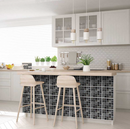 Black Vinyl Arabesque Peel And Stick Removable Tiles