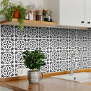Black and White Peel and Stick Removable Vinyl Tiles (24 Tiles/Set)