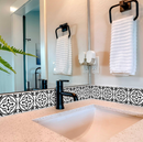 Black and White Peel and Stick Removable Vinyl Tiles (24 Tiles/Set)