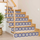 Blue White and Gold Mosaic Removable Vinyl Tiles (24 Tiles/Set)
