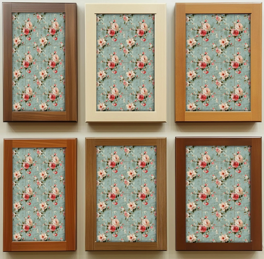Red And Green Vinyl Arabesque Peel And Stick Removable Tiles (24 Tiles/Set)