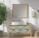 Red And Green Vinyl Arabesque Peel And Stick Removable Tiles (24 Tiles/Set)